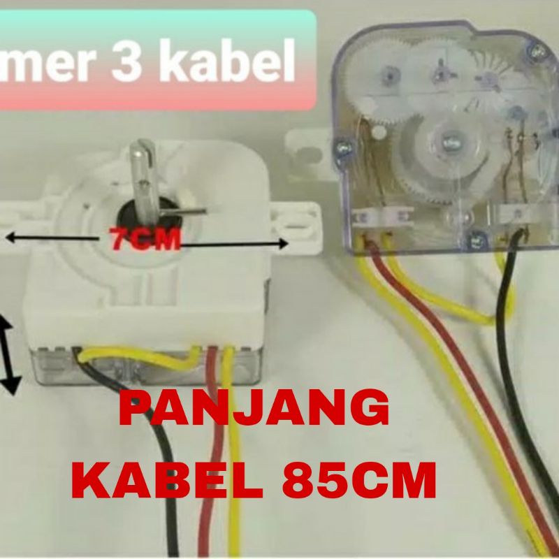 Timer , Taimer .3 KABEL Mesin , Cuci Universal  Pengering Sanyo Sharp Politron