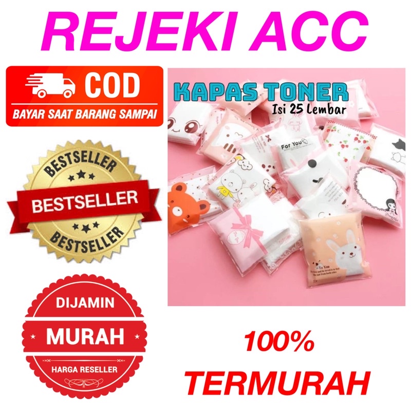 Kapas Toner Isi 25Pcs Karakter Kartun Kapas Wajah Tipis Pembersih Make Up Kemasan Cotton Pads Travel Size 25 Lembar