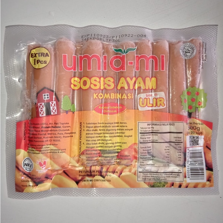 Jual Umia Mi Sosis Ayam Kombinasi Bisa Di Ulir 500g Isi 20 Biji