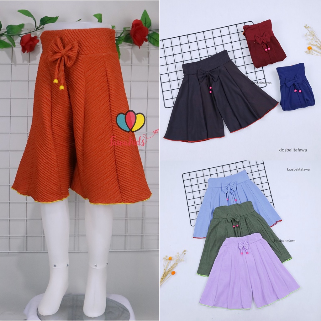 Rok Celana Polos Uk 8-10 Tahun - Bawahan Anak Perempuan Cewek Model Rok Celana Grosir Adem Murah