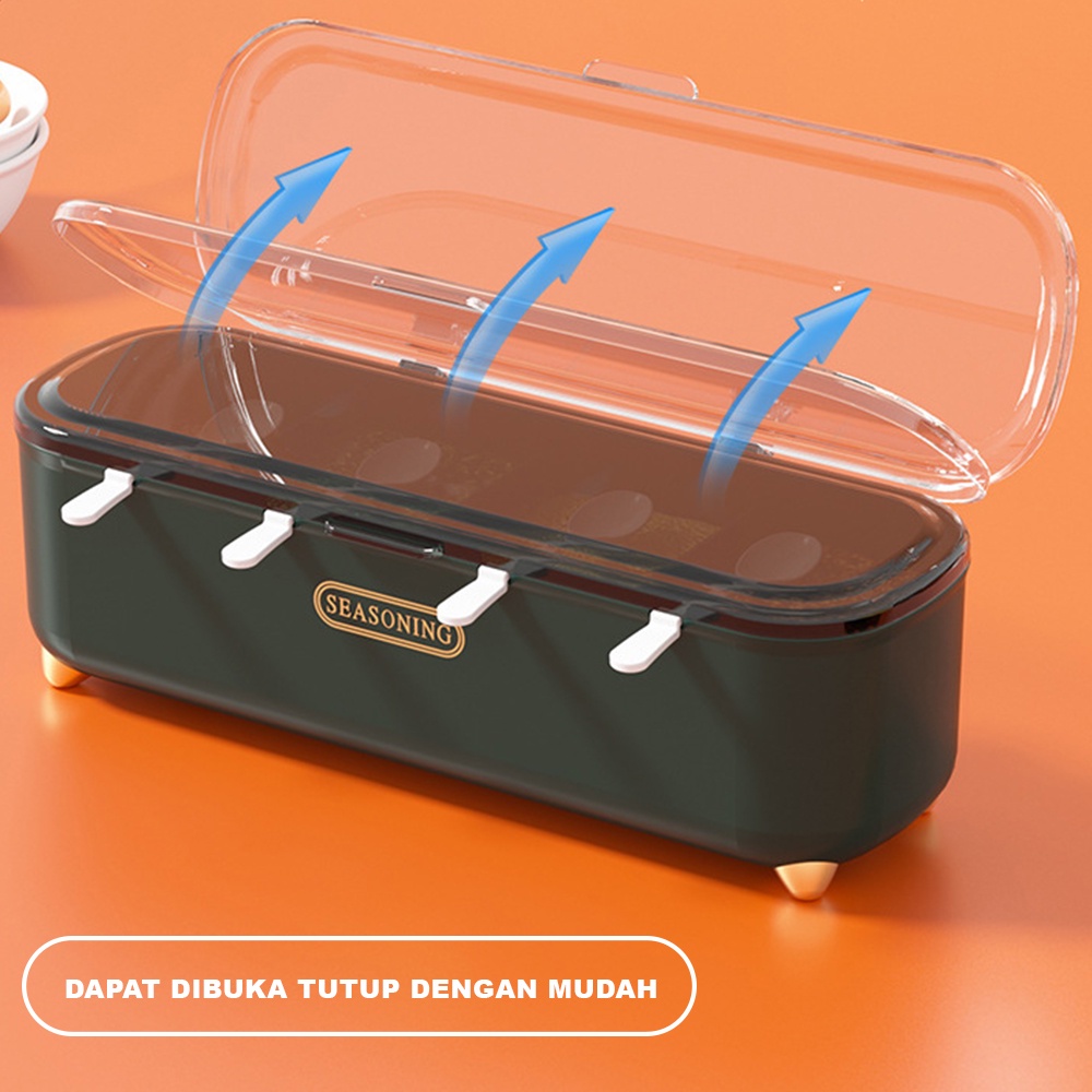 Rak Kotak Tempat Penyimpanan Bumbu Dapur Minimalis Set Serbaguna Seasoning Box - TBD015