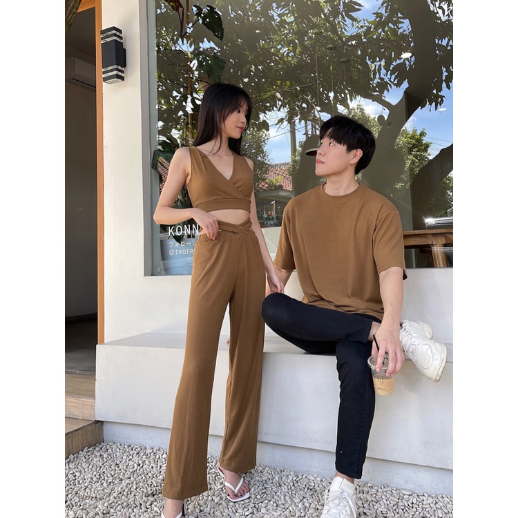Kadaka B-0161 Celana Cut Out Waist Long Pants Celana Panjang Wanita Stretch