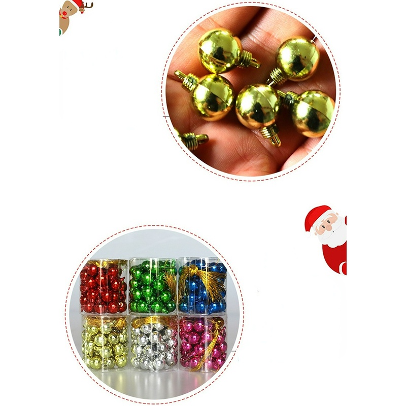 40pcs Set Ornamen Natal Bola Bola Bola Solid Halus Electroplated Untuk Pohon Xmas