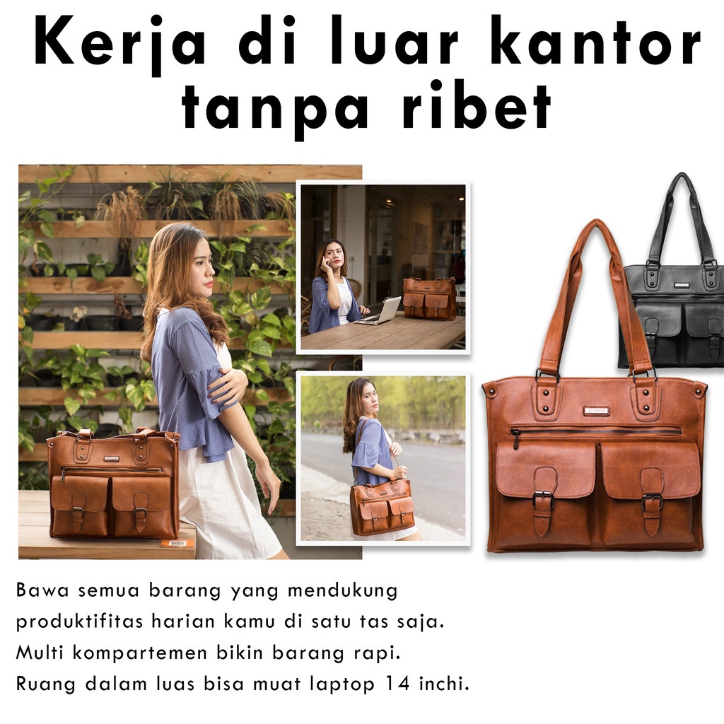 Tas Kerja Klasik VICTORIA BAG By MANJUA. Muat LAPTOP 14 inch. TAS KERJA Wanita. Muat Banyak Barang. Melindungi Laptop Dari Benturan dan Gesekan. Tas Kuliah. Tas Ukuran Besar. Tas Desain Klasik Everlasting.