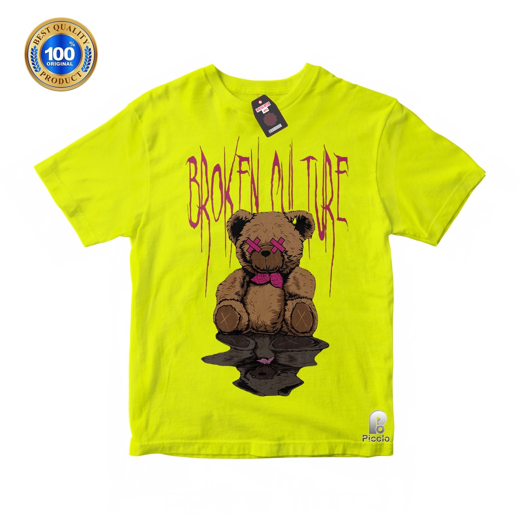 KAOS ANAK BEAR/BERUANG BROKEN CULTURE BAHAN COTTUN 2-10 Tahun