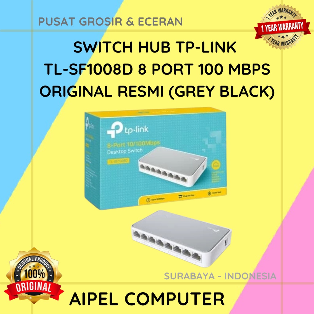 SF1008D | SWITCH HUB TP-LINK TL-SF1008D 8 PORT 100 MBPS ORIGINAL RESMI