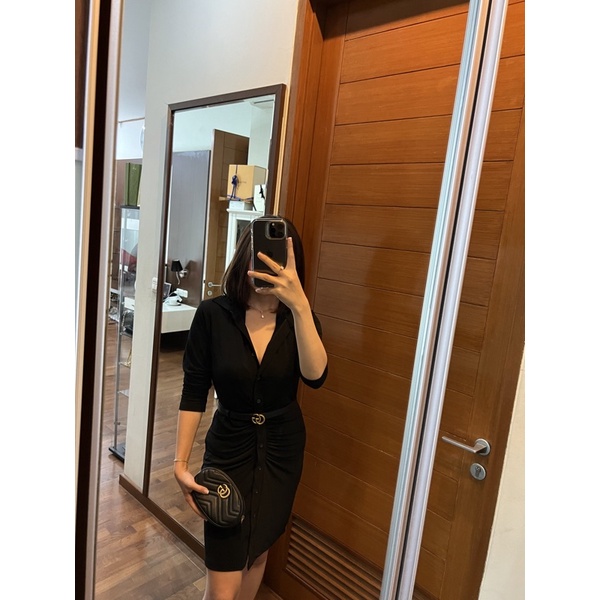 DRESS LONGSLEEVE BAJU DRESS KERUT TANGAN PANJANG KOREAN DRESS