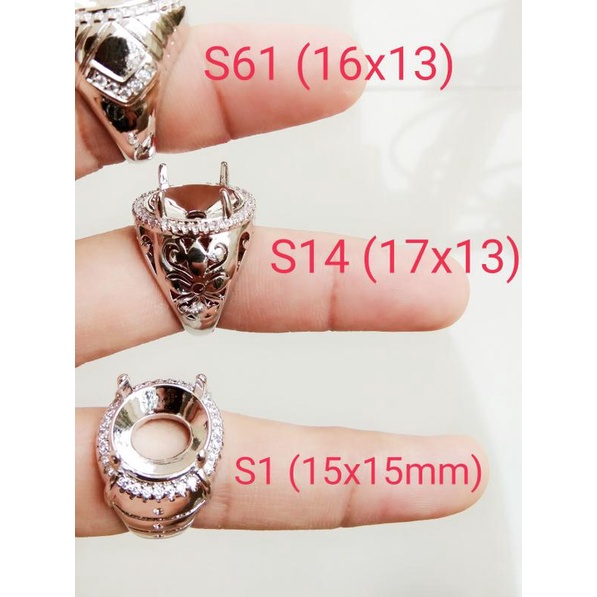Ring cincin alpaka / emban cincin / cincin batu akik