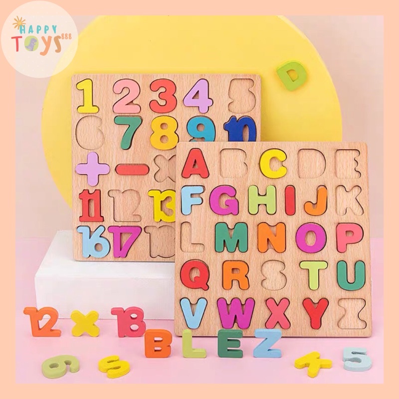 HAPPYTOYS.888 #A4 PUZZLE ALPHABET / ALPHABET CHUNKY PUZZLE / MAINAN WARNA WARNI / MAINAN KAYU EDUKASI / MAINAN PUZZLE EDUKASI ANAK