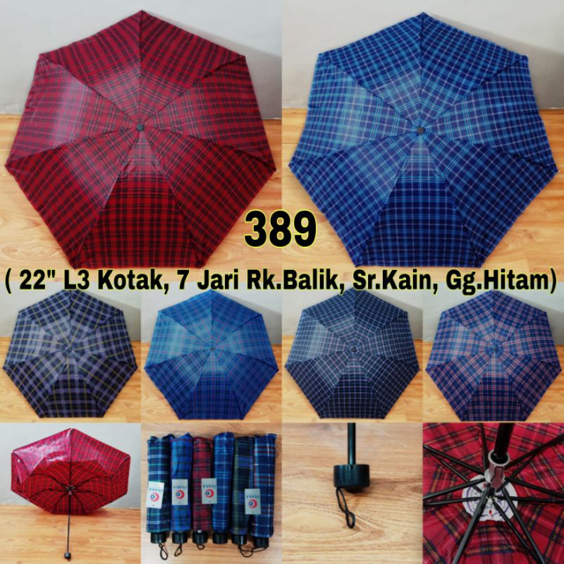 Payung Lipat 3 Motif Kotak Payung Mini Cantik Payung Souvenir