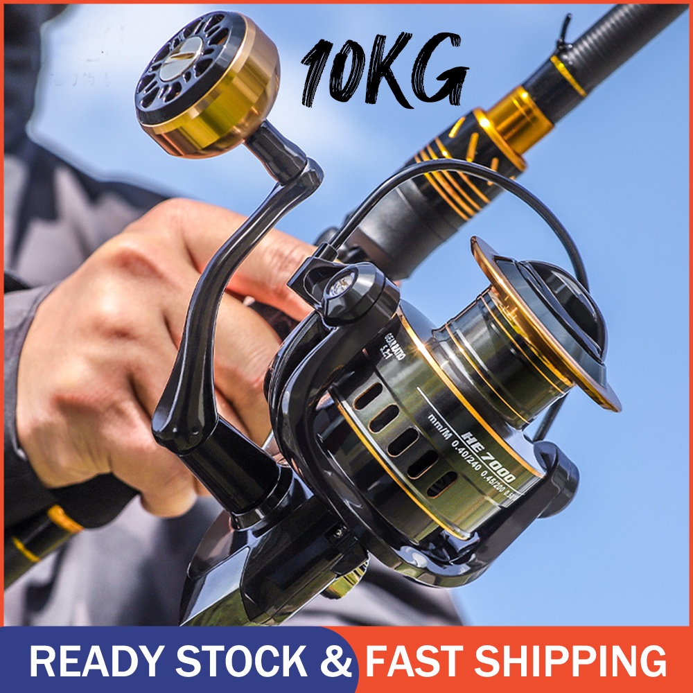 10kg Reel Pancing HE1000 - 7000/ Reel Pancing Murah Kuat Power Handle/ Reel Pancing Laut Tarikan Pancing Metal/ Gulungan Pancing Ikan Logam Metal CNC/ Gulungan Senar Pancing/ Reel Pancing Shimano