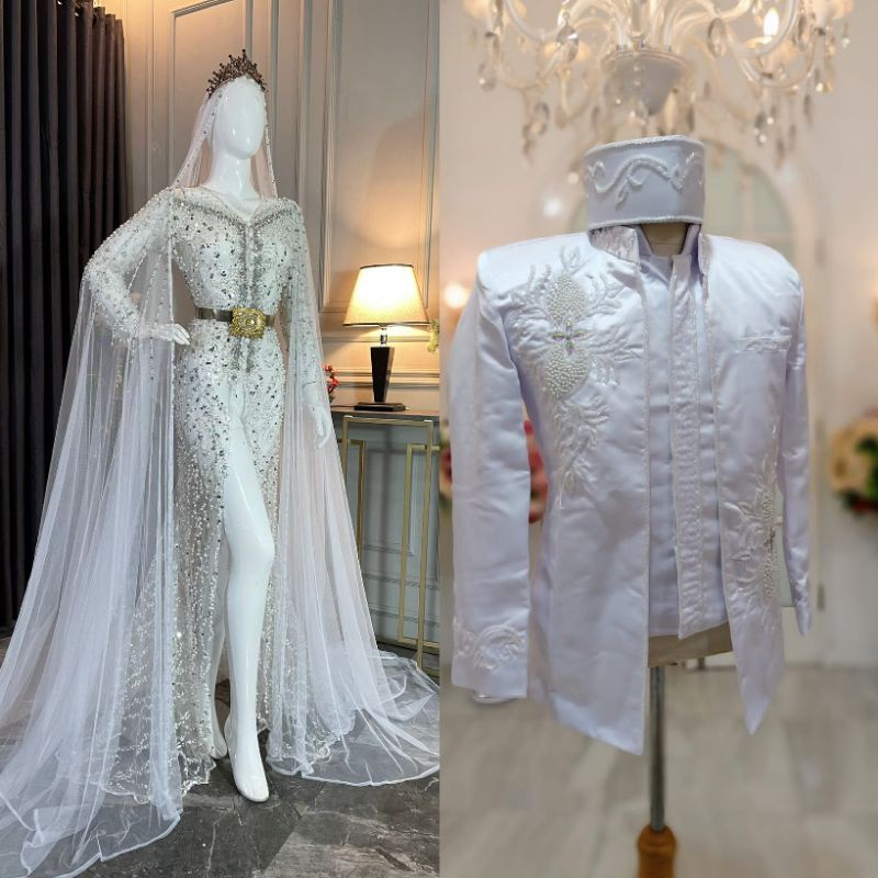 TERLARIS CAUPLE  PASANGAN KEBAYA AKAD MODREN /KEBAYA PASANGAN TERBARU// AKAD EKOR PREMIUN//BAJU PENGANTIN TERBARU|KEBAYA DRESS COUPLE|KEBAYA MASA KINI