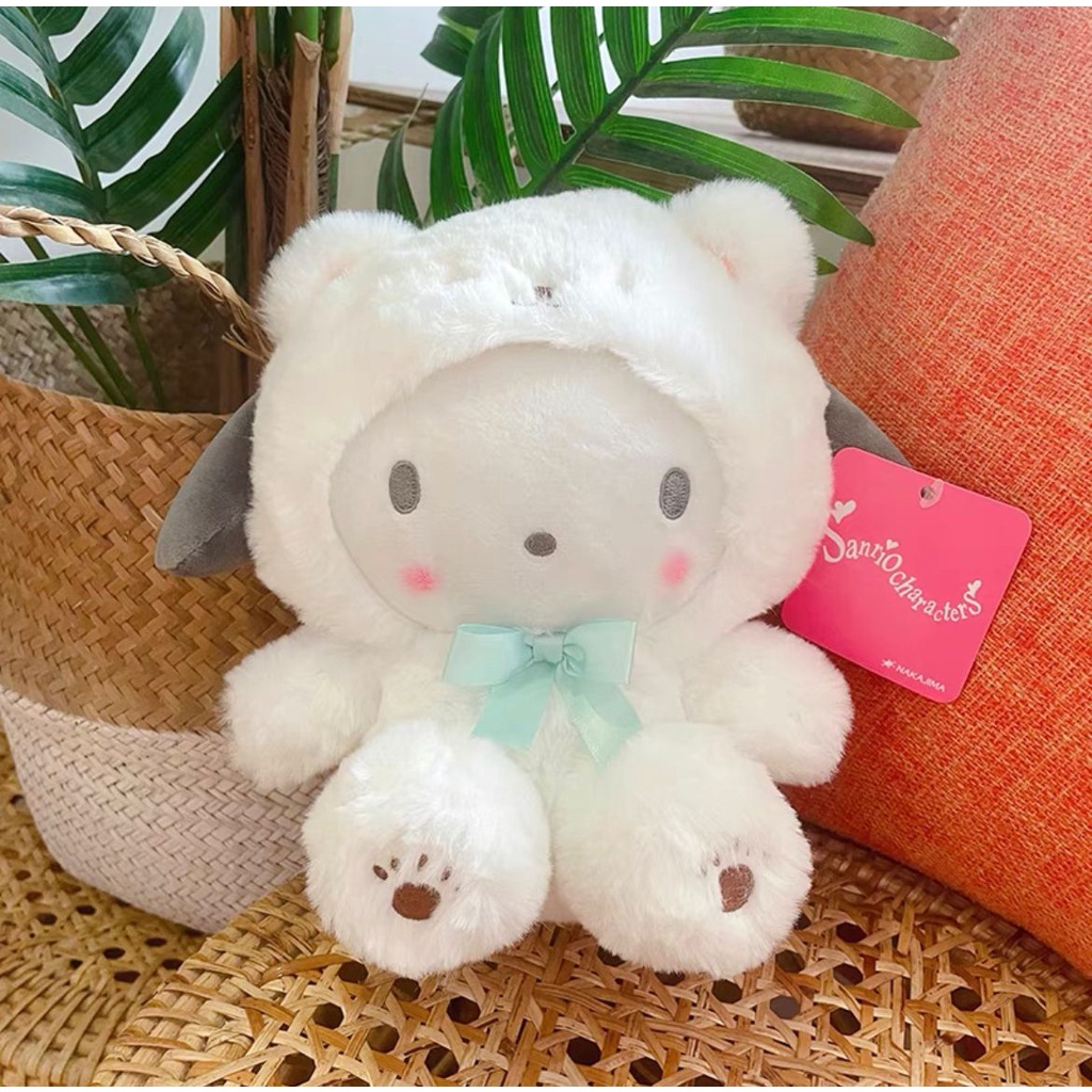 MAINAN BONEKA MELODY CINNAMOROLL KUROMI POCHACCO DOG POMPOMPURIN PURIN WHITE SERIES IMPOR