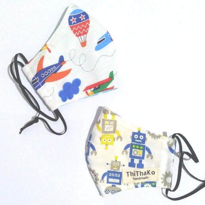 Ready stok masker kain katun anak umur 2 tahun set 2bh white series t-korinakaryahasta Juara