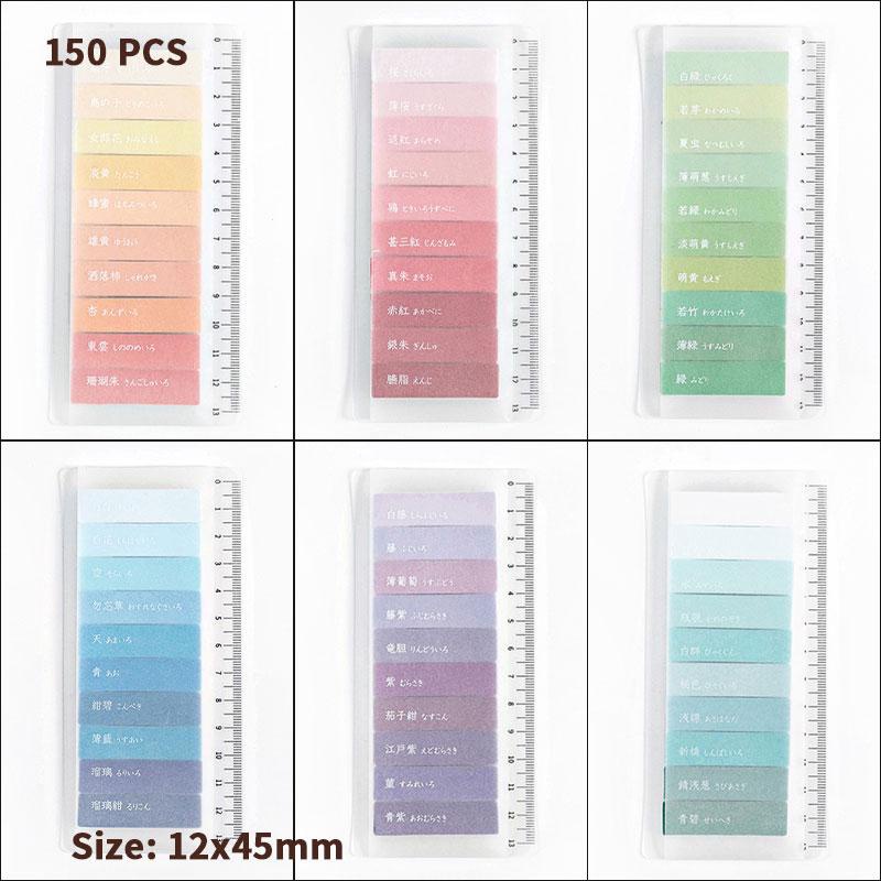 150pcs Sticky Note Warna Pastel Bisa Ditulis Dengan Penggaris Untuk Penanda Halaman Buku