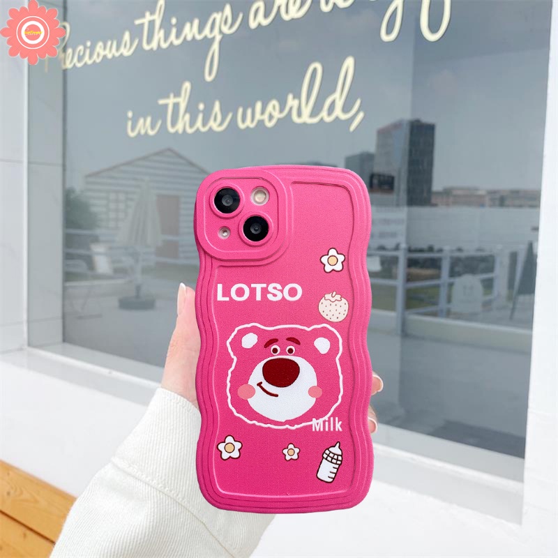 Casing Beruang Strawberry Lucu Realme C53 10 C15 C55 C21Y C25Y C30 C25 C35 C12 C11 C25s C33 8i 8 8pro 9 9i 5 6i 5i 9pro+7 7i C3 C1 C20 C11 2021 Cartoon StellaLou Soft Wavy Edge Case