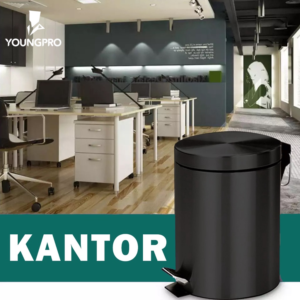 YOUNGPRO DUST BIN 5L &amp; 8L TEMPAT TONG SAMPAH Tertutup Minimalis Kotak Sampah Ruang Tamu Dapur Kamar Mandi Tempat Sampah