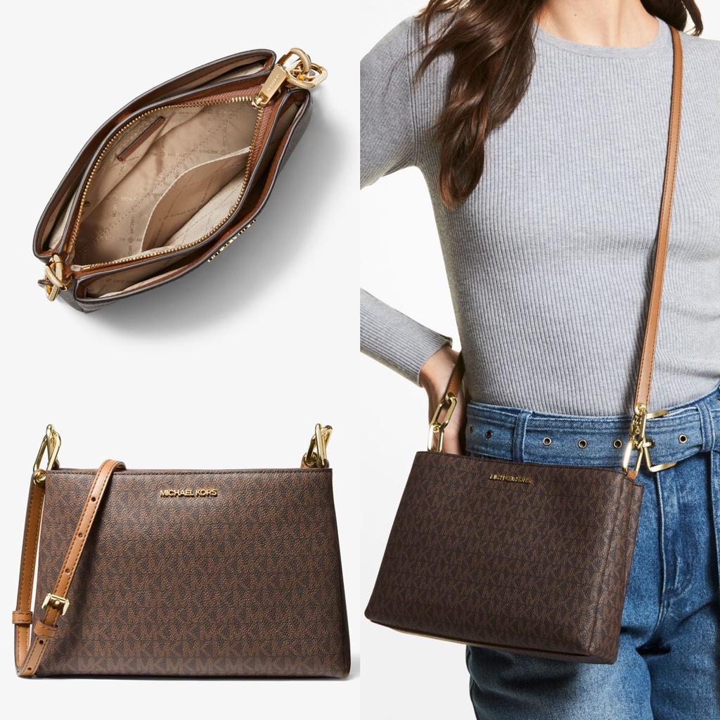 Tas Trisha Medium Logo Crossbody brown, vanilla