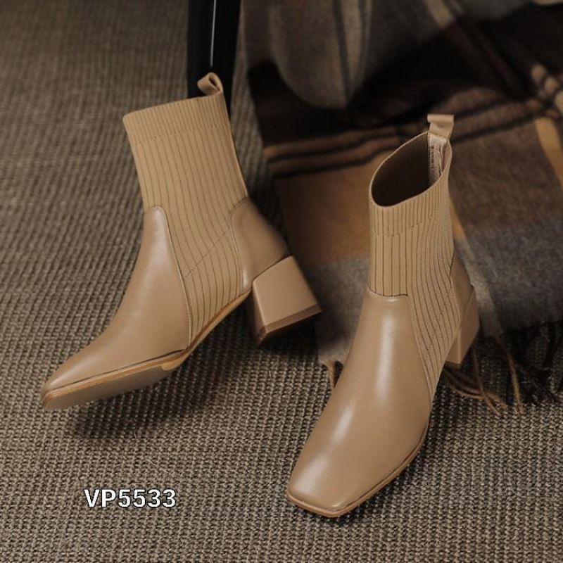 Cakep Boots High Block Fashion Korea VP5533