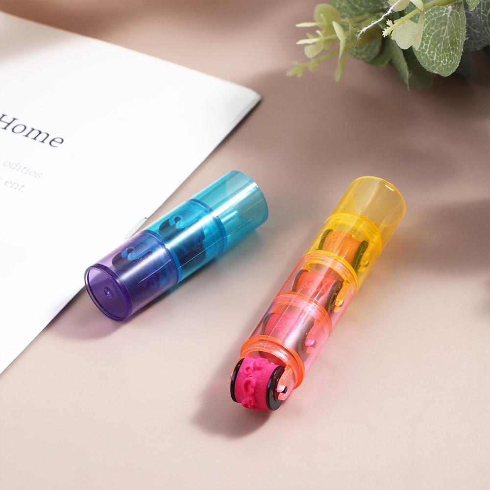 [Elegan] Colorful Ink Pad Mainan Lucu Kreatif Perlengkapan Gambar Siswa Paud DIY Diary Dekorasi Lukisan Scrapbooking Segel Kartun Seal Stamp Plastik Roller Seal Seal Seal