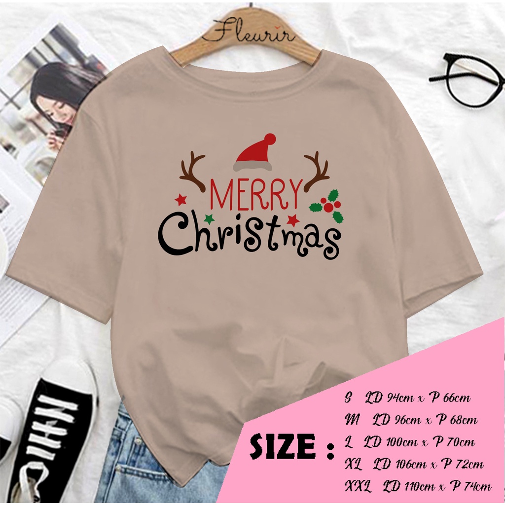 FLEURIR - COD KAOS MERRY XMAS WANITA PRIA REMAJA DEWASA UNISEX TSHIRT JUMBO