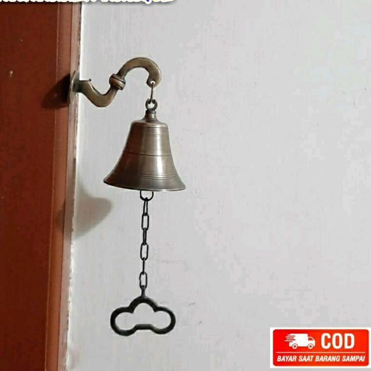 Bel Lonceng Klintingan Rumah Pagar Bahan Kuningan Brass Diameter 8 cm