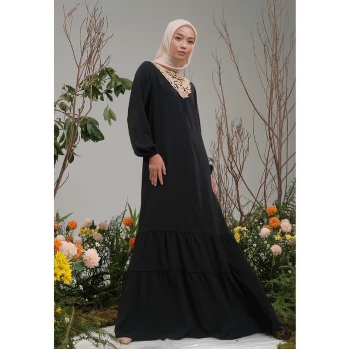 Zoya Gamis Muslim Polos Imela Dress Black