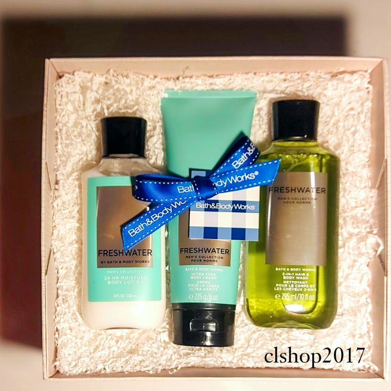 BBW MEN FRESHWATER GIFT SET PAKET BATH &amp; BODY WORKS