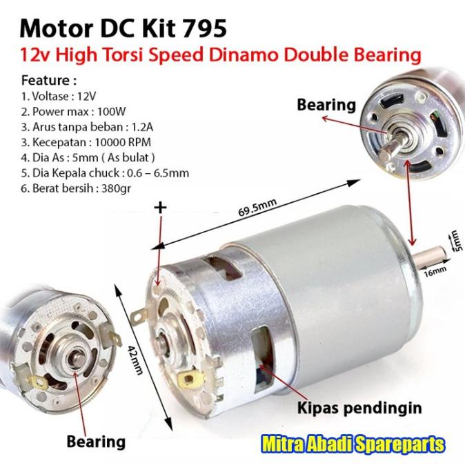 FAN MOTOR DC 12V HIGH SPEED & TORSI
