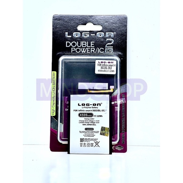 BATERAI LOG ON INFINIX SMART 4 - S5 - S5 LITE - X652 - X653 - X653C - BL-39LX DOUBLE POWER BATRE