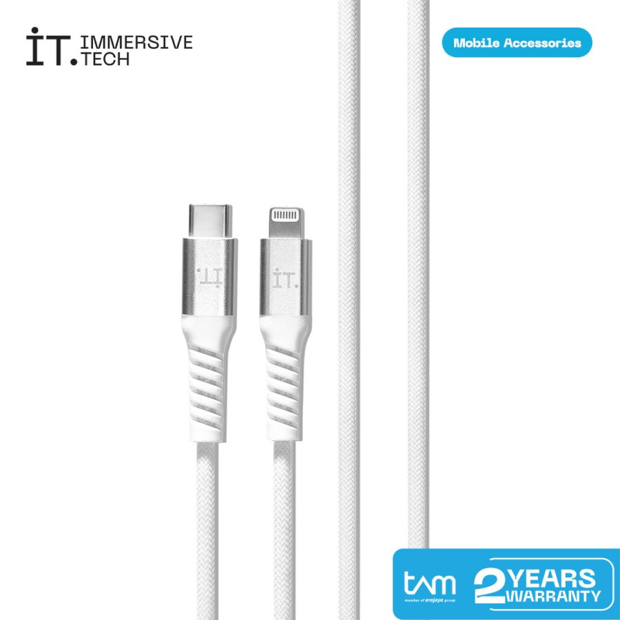IT Power Connector - USB C to Lightning Cable - White