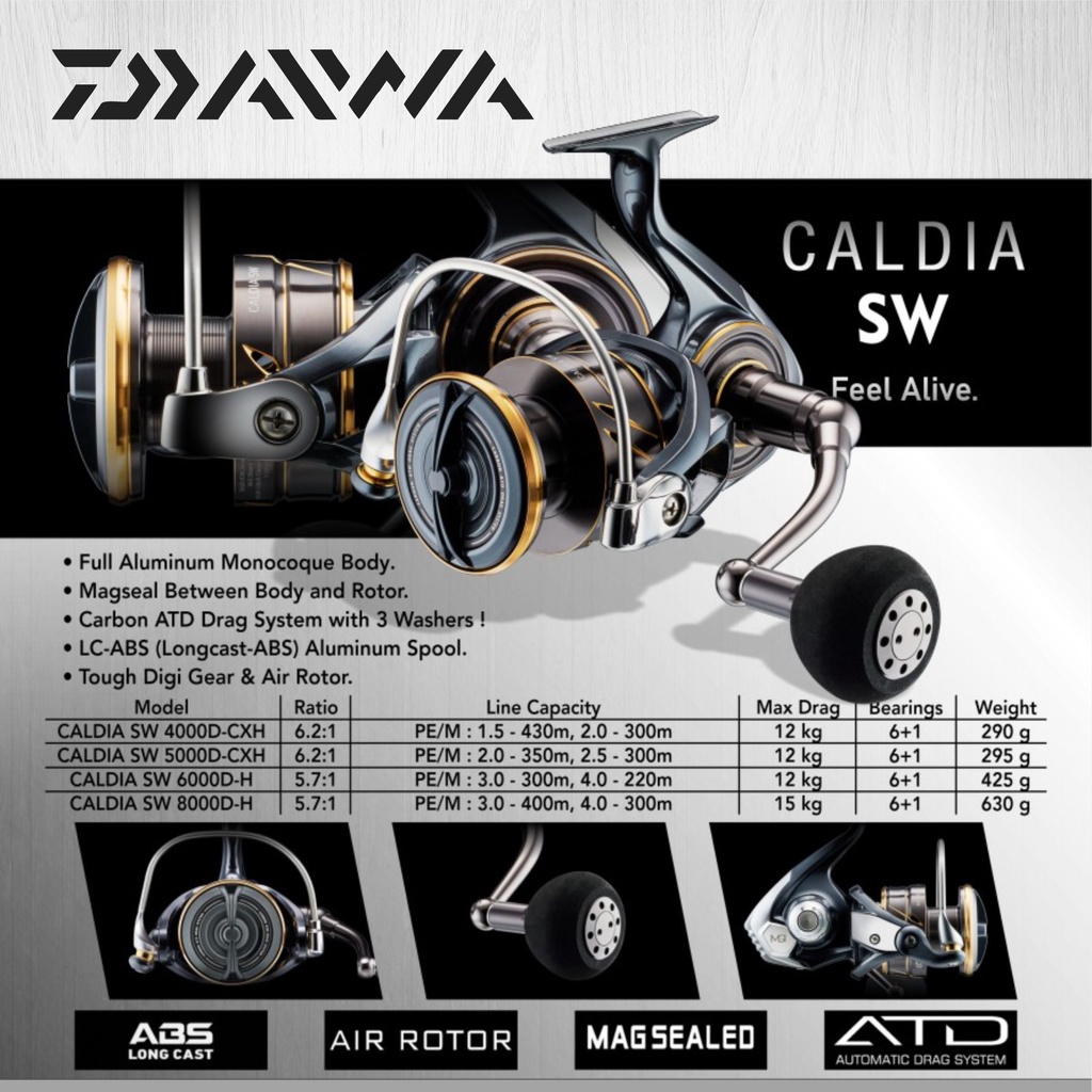 Jual Reel Daiwa Caldia Sw Spinning Shopee Indonesia