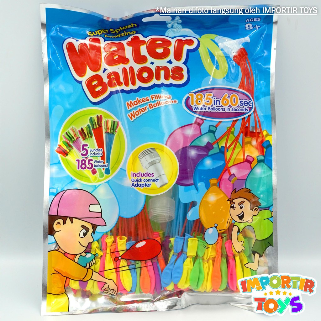 185 Pcs Balon Air Water Balloon Magic Perang Air IMPORT Balon Lempar, Jumlah Balon