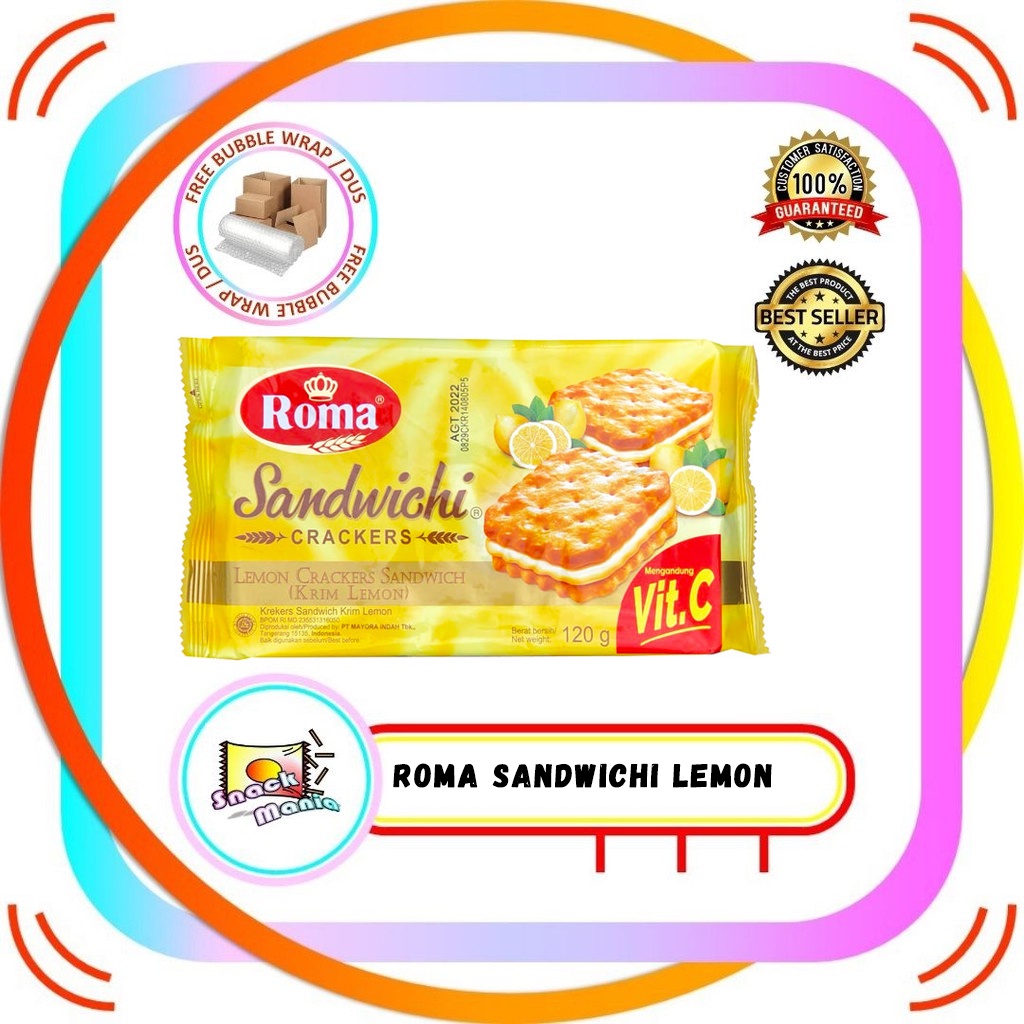 

Roma Sandwichi Crackers Krim Lemon 120 gr Sandwich Cream Biscuit