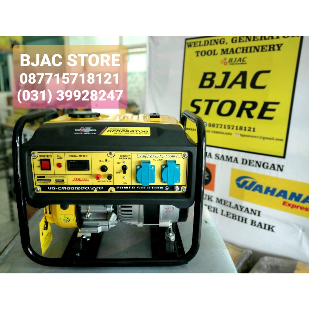 GASOLINE GENERATOR / GENSET PORTABLE 1200 WATT – 1 PHASE – OPEN - VERMOGEN