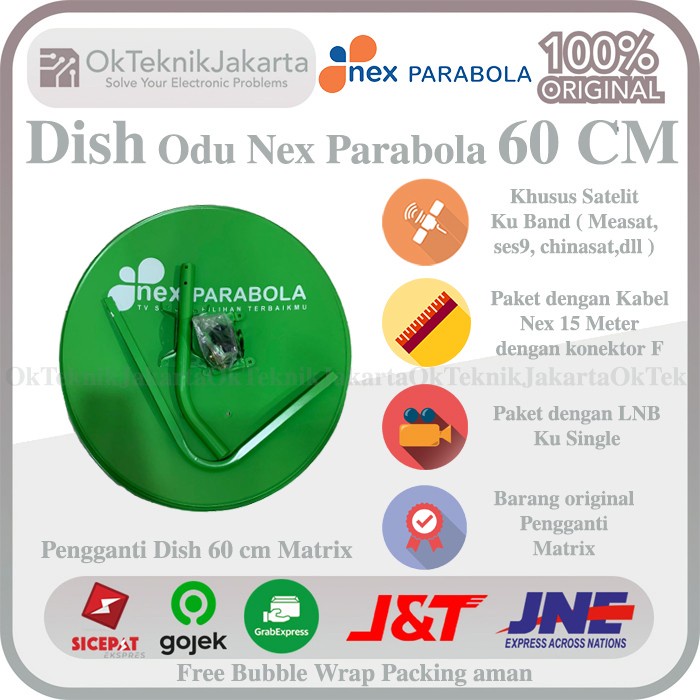 Dish Odu Parabola Matrix 60 Cm Lengkap Lnb Ku Single Dan Kabel