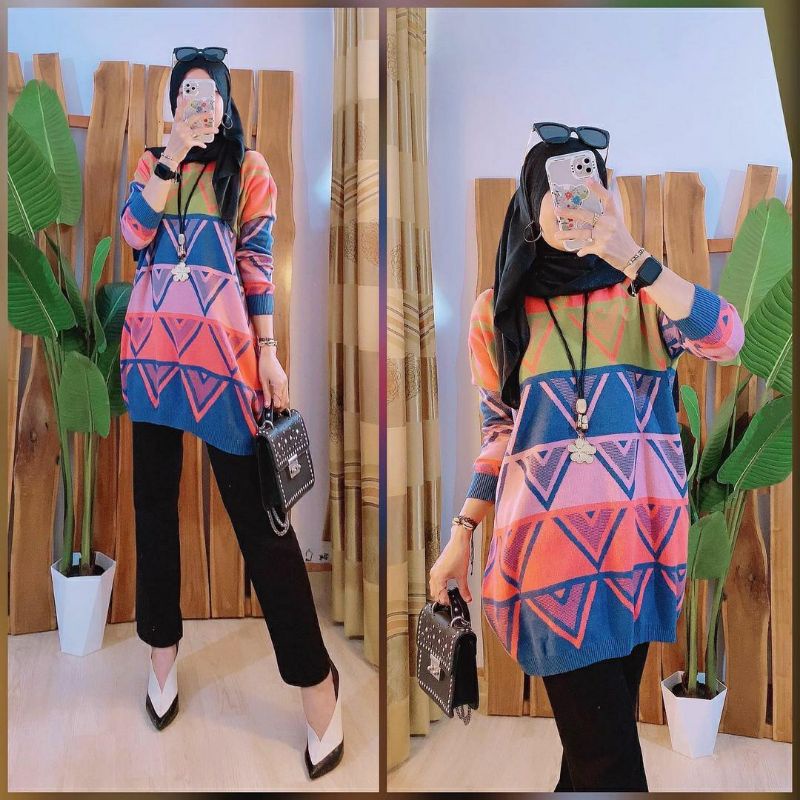 Velly Rajut Jumbo, TUNIK RAJUT JUMBO CANTIK MODIS FIT XXXXL LD 130-150 BAHAN RAJUT PREMIUM TERMURAH OOTD