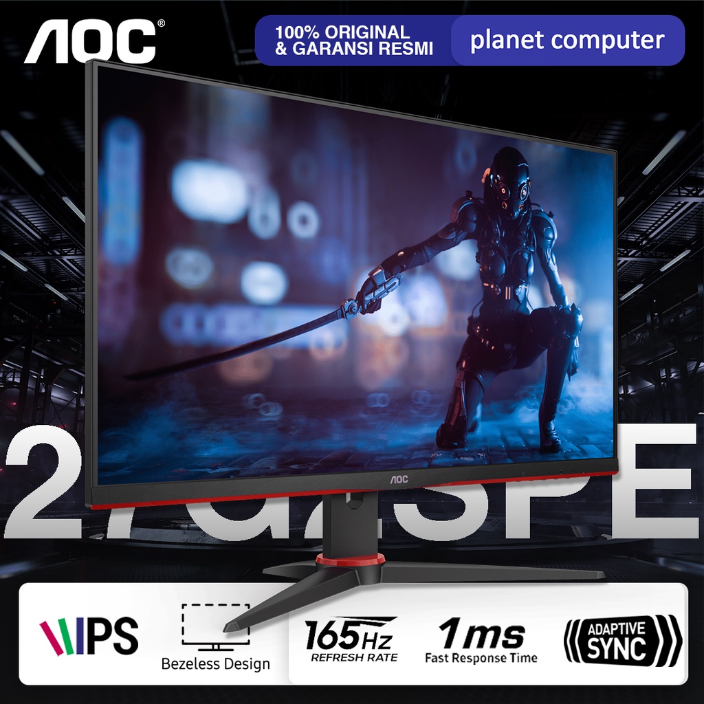 Monitor LED AOC 27G2SPE 27&quot; IPS 1080p 165Hz 1ms DP HDMI Adaptive-Sync