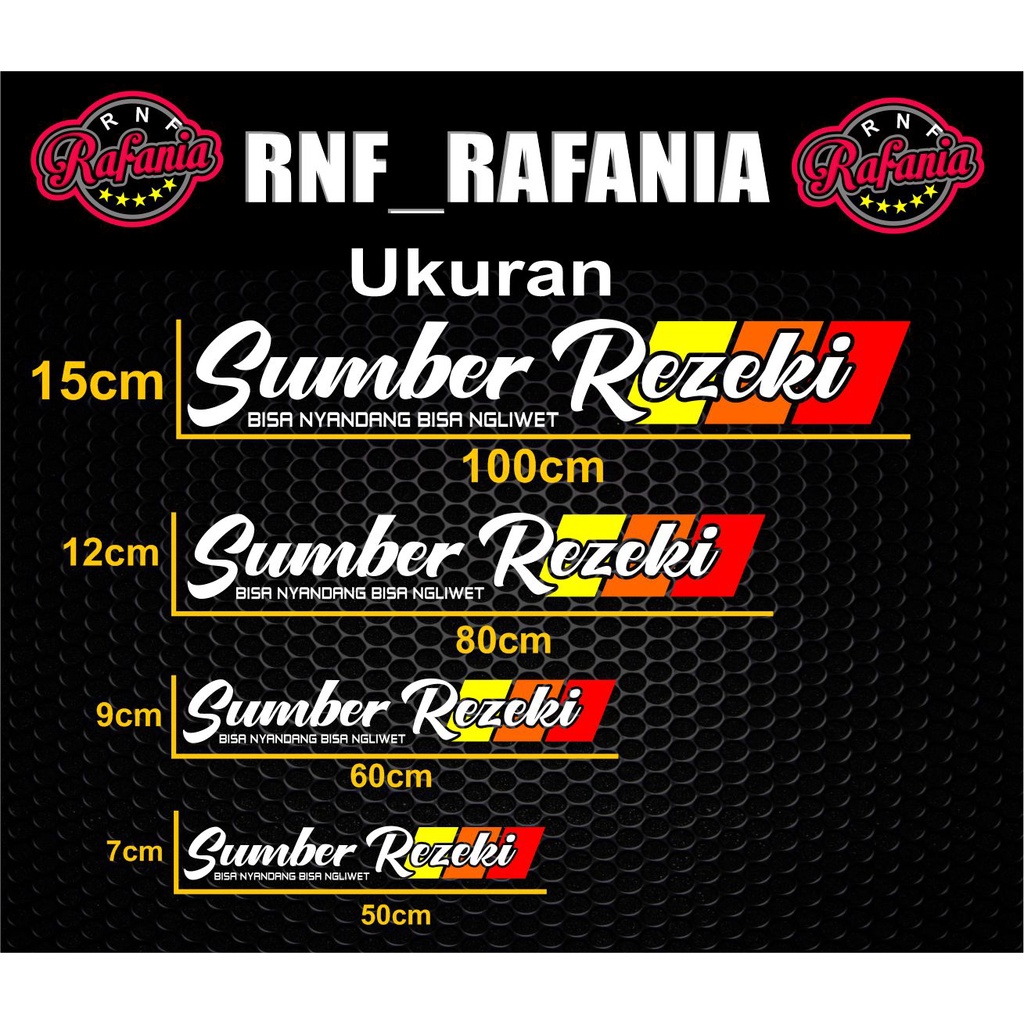 STIKER KACA MOBIL TRUK PICKUP SUMBER REZEKI BISA NYANDANG BISA NGLIWET