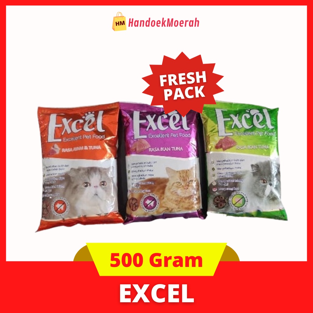 (Freshpack) Makanan Kucing Kering EXCEL 500 Gram / Dry Cat Food Murah