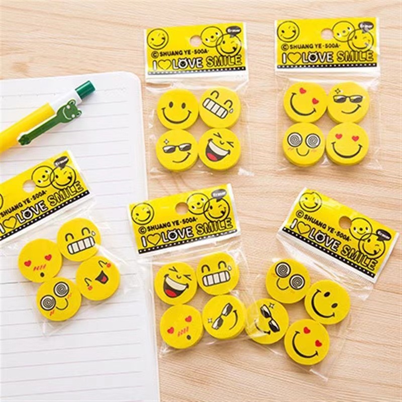 Penghapus Penhapus Pensil Pencil Emoji Smile Mini Karakter Stationary Stationery Alat Tulis Sekolah Kantor Souvenir Lucu Dan Unik GMALL ST0014