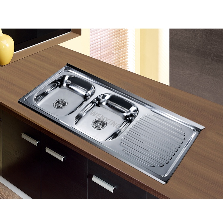 Bak Cuci Piring Stainless / Sink 2 Lobang Tebal Berkualitas Wastafel 2 lobang BATAM