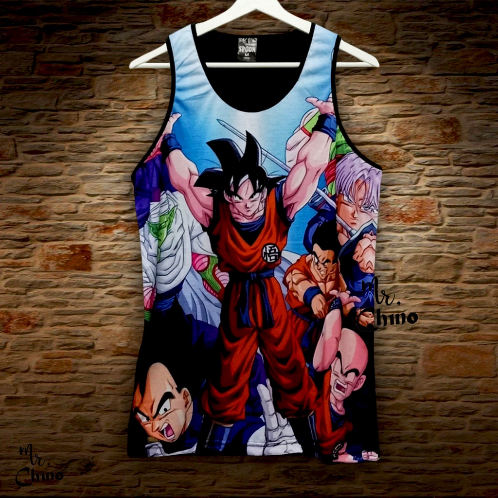Kaos Singlet Pria Motif Anime Dragon Ball | Kaos Kutang Laki Laki Karakter Kekinian | Tangtop Olahra