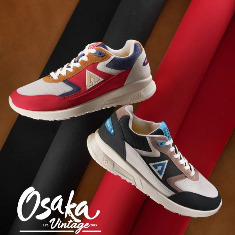 Sepatu Original Aerostreet Osaka Merah Navy / Krem Hitam