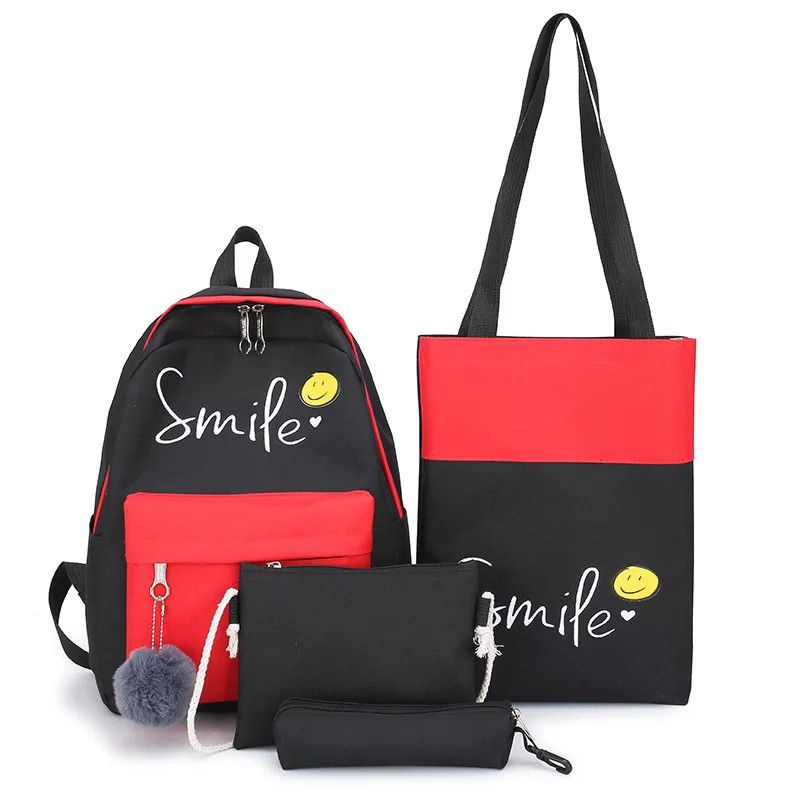 Arifirn Tas Smile - Tas Ransel Sekolah Anak | Tas Beranak isi 4pcs