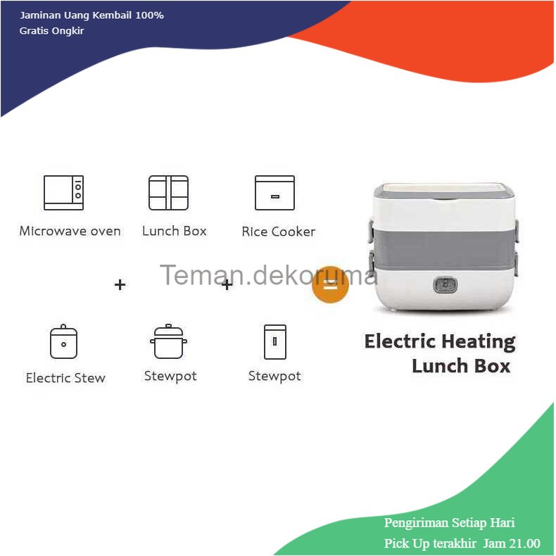 TD - PR ANYTRP Kotak Makan Pemanas Elektrik Bento Box 1 Layer - DFH-C01