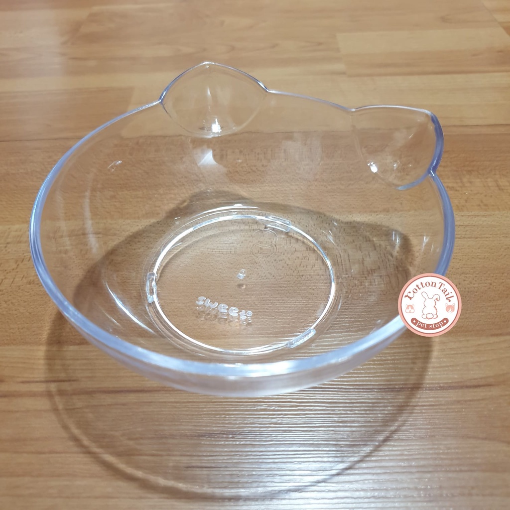 Mangkuk Tempat Makan Transparan Anjing Kucing ~ Single Cat Transparant Bowl / Mangkok