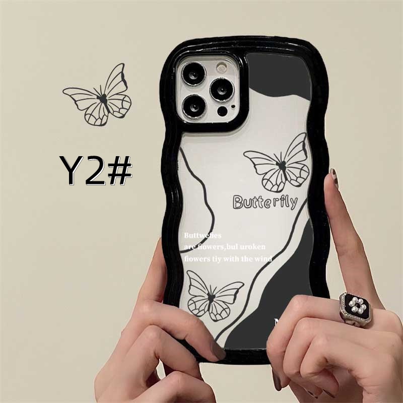 Casing Silikon Case Iphone14 14 14 Pro MAX 11 Pro 11 Pro MAX 12 12 Pro 12 Pro MAX iPhone 13 Pro MAX X XR XS MAX 6 6S 7 8 Plus SE 2020fashion Halus Motif Kupu-Kupu Creative Case