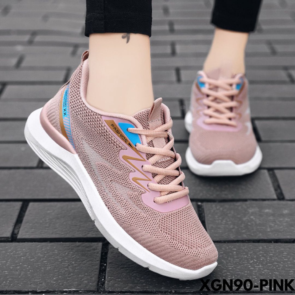 SEPATU SNEAKERS WANITA MOTIF OMBAK WARNA SUPER CANTIK BAHAN MESH BERKUALITAS IMPORT GN90