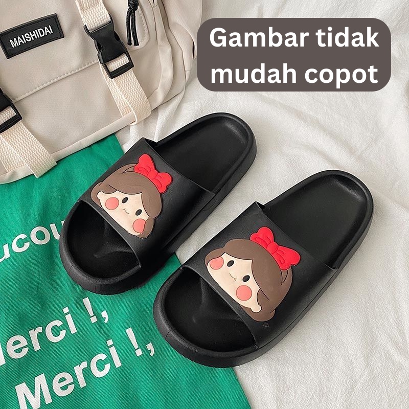 Mainland Sandal Karet Wanita Sendal Rumahan Motif Kartun Lucu HSN122